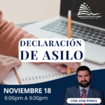 DECLARACIÓN DE ASILO – 18 NOVIEMBRE