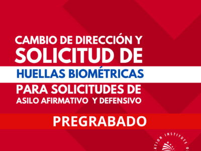 TALLER DE CAMBIO DE DIRECCIÓN Y SOLICITUD DE HUELLAS BIOMÉTRICAS – GRABADO