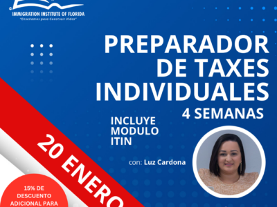 CURSO DE TAXES INDIVIDUALES + ITIN – 20 ENERO