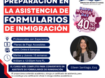 ASISTENCIA DE FORMULARIOS DE INMIGRACIÓN – 18 MARZO